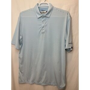 Oxford Wicking XL Blue White Stripe‎ Shortsleeve Polo Georgia Chamber Pruitt